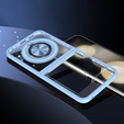 Husă pentru Samsung Galaxy Z Flip7 FE / Z Flip6, Corners Dropproof, pentru MagSafe, transparent / albastru