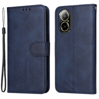 Cu clapetă pentru Realme C67, Leather Wallet, albastru închis