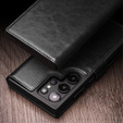 Carcasa flip pentru Samsung Galaxy S25 Ultra, QIALINO Leather Wallet, negru