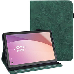 Husă cu clapetă pentru Lenovo Tab M9, flower, verde