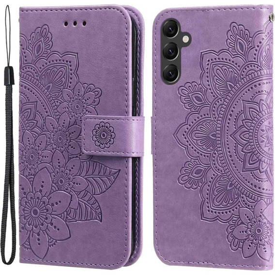 Cu clapetă pentru Samsung Galaxy A14 4G/5G, Mandala Flower, violet