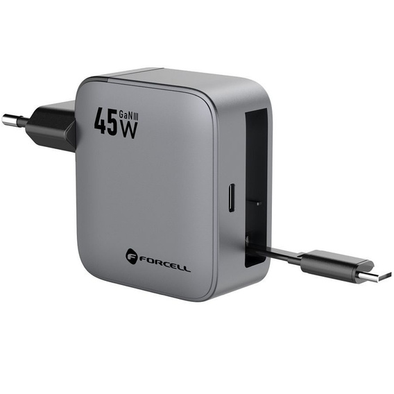 Încărcător de rețea Forcell F-Energy 45W GaN cu cablu USB-C