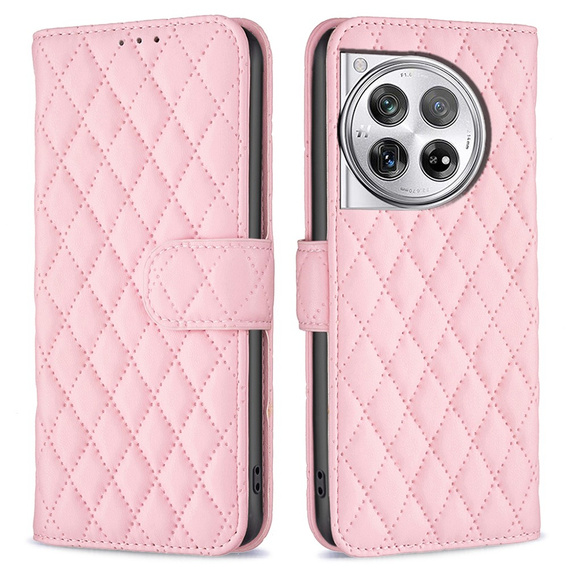 Cu clapetă pentru OnePlus 12 5G, Wallet, BINFEN COLOR, roz