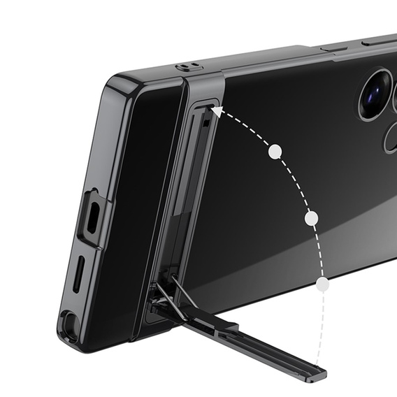 Carcasă pentru Samsung Galaxy S25 Ultra, GKK Kickstand Hard Case, negru