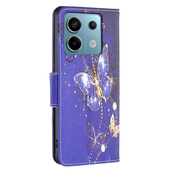 Cu clapetă pentru Xiaomi Redmi Note 13 Pro 5G, Wallet, Butterflies violet