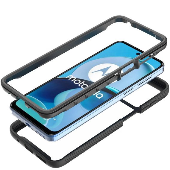 Carcasă pentru Motorola Moto E14 / G24 / G04, Shockproof, cu folie, negru