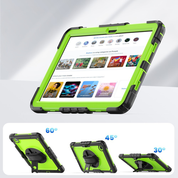 Husa blindată pentru Lenovo Tab M11, carcasă de protecție 360 cu slot pentru stylus, verde