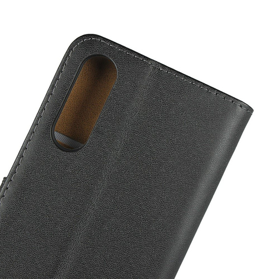 Cu clapetă pentru Sony Xperia 10 II, Case Genuine Leather, negru