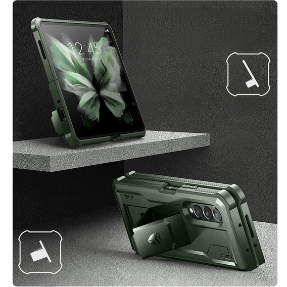 Husă blindată pentru Samsung Galaxy Z Fold 3 5G, Dexnor Full Body, verde