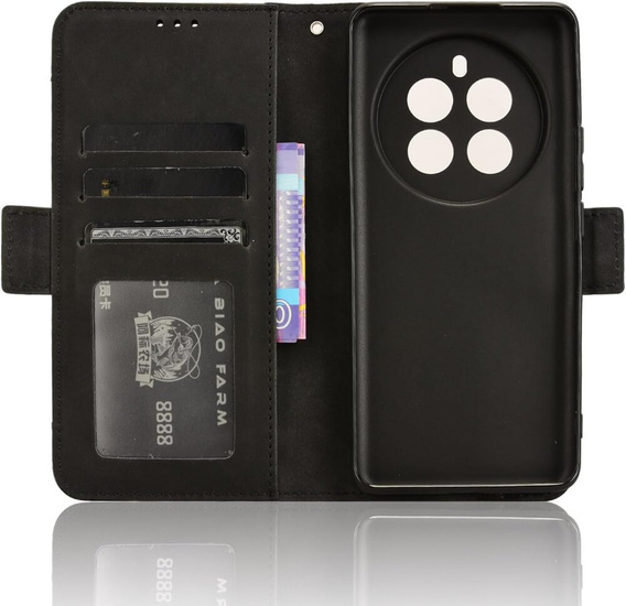 Cu clapetă pentru Realme 12+ Plus 5G, Card Slot, negru