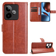 Cu clapetă pentru Realme GT 7 / 7T, Crazy Horse Wallet, maro