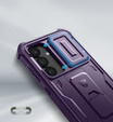 Husă blindată pentru Samsung Galaxy S25, Dexnor Full Body (Two Frames), violet