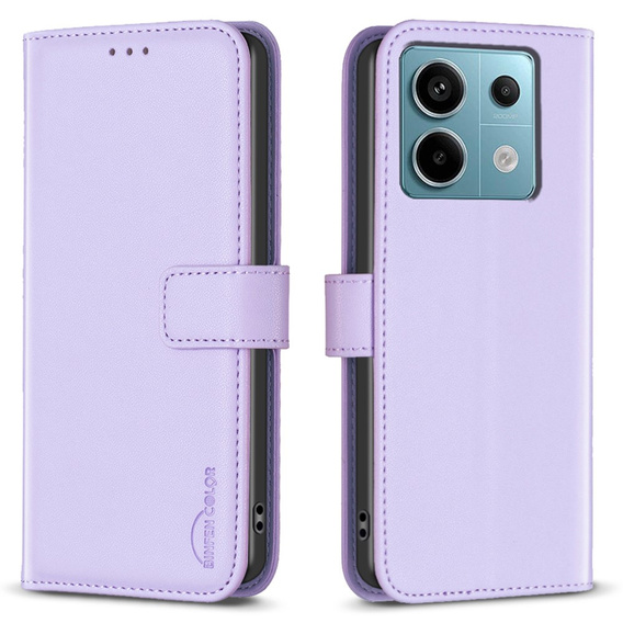 Husa cu clapetă pentru Xiaomi Redmi Note 13 Pro 4G, BINFEN Wallet, violet