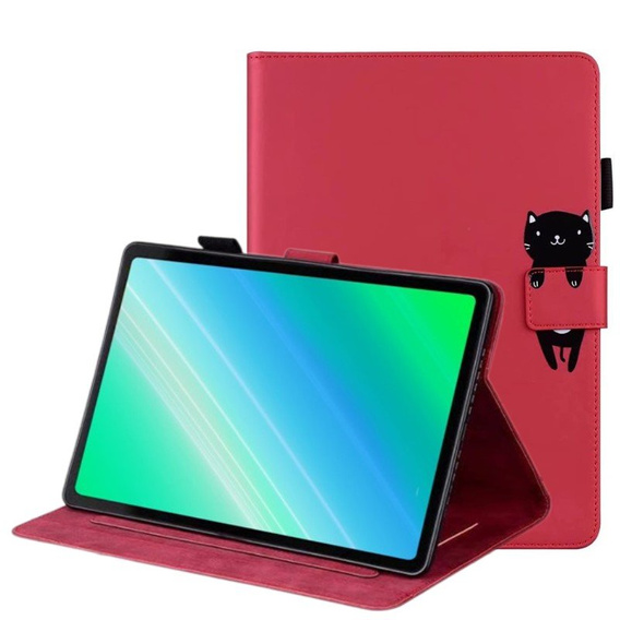 Husă pentru iPad 10.2" 2021/2020/2019 (9/8/7 gen.), cu clapetă, animal, roșu
