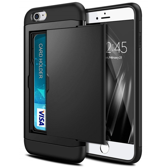 Huse pentru iPhone 7/8/SE 2020/SE 2022, Sliding Card Holder, negru