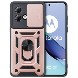 Husă blindată pentru Motorola Moto G84 5G, CamShield Slide, roz rose gold