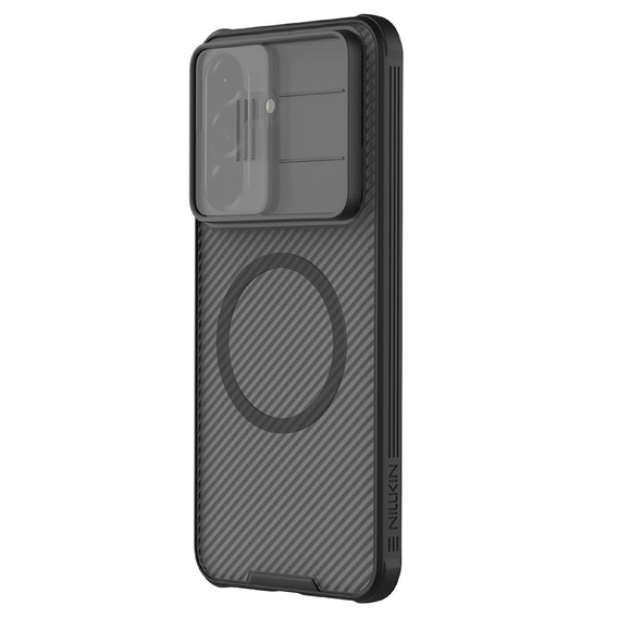 Husă magnetică Nillkin CamShield Pro pentru Samsung Galaxy A57 5G, transparentă/neagră