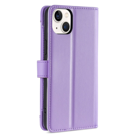 Cu clapetă pentru iPhone 14, Wallet Zipper Pocket, violet