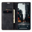Husa CASEME pentru iPhone 14, Leather Wallet Case, negru