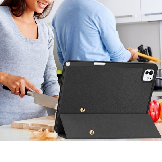 Husă pentru iPad Pro 11" 2024 (5 gen.), Smartcase cu spațiu pentru stylus, negru