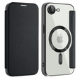 Cu clapetă pentru iPhone 16E, RFID Wallet MagSafe CamShield, negru