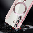 Cu clapetă pentru Samsung Galaxy S24+ Plus, RFID Wallet MagSafe CamShield, roz