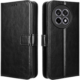 Cu clapetă pentru OnePlus 13R, Crazy Horse Wallet, negru