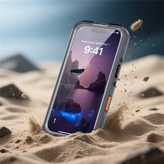 Husă pentru iPhone 17, impermeabilă IP68, SHELLBOX MagSafe, negru