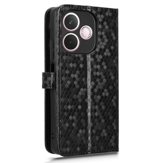 Husa cu clapetă pentru Oppo A5 Pro 5G, Wallet Rhombus, negru