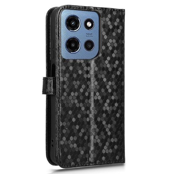Husa cu clapetă pentru Motorola Moto G86 Power 5G, Wallet Rhombus, negru