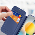 Husă Dux Ducis pentru iPhone Air, Skin X Pro, cu clapetă, pentru MagSafe, albastru marin
