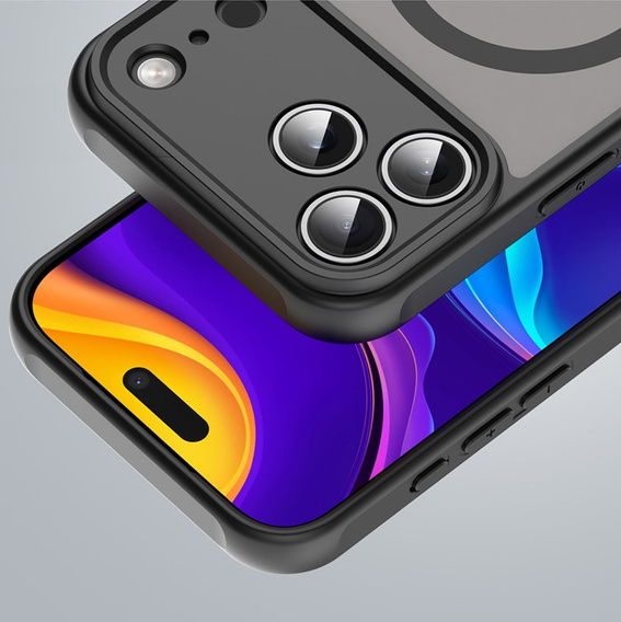 Husă mată pentru iPhone 17 Pro Max, pentru MagSafe, cu protecție pentru cameră, negru