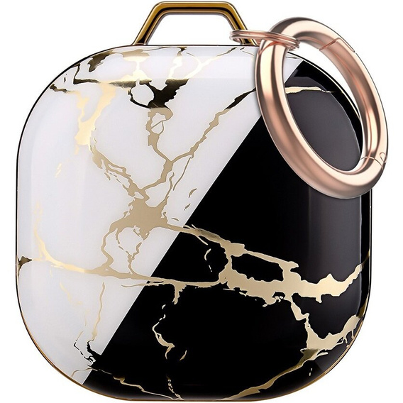 Husă pentru Samsung Galaxy Buds 2 / 2 Pro / Pro / Live, marmură neagră / albă