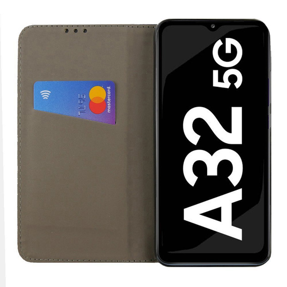 Cu clapetă pentru Samsung Galaxy A32 5G, Wallet Smart Magnet, negru