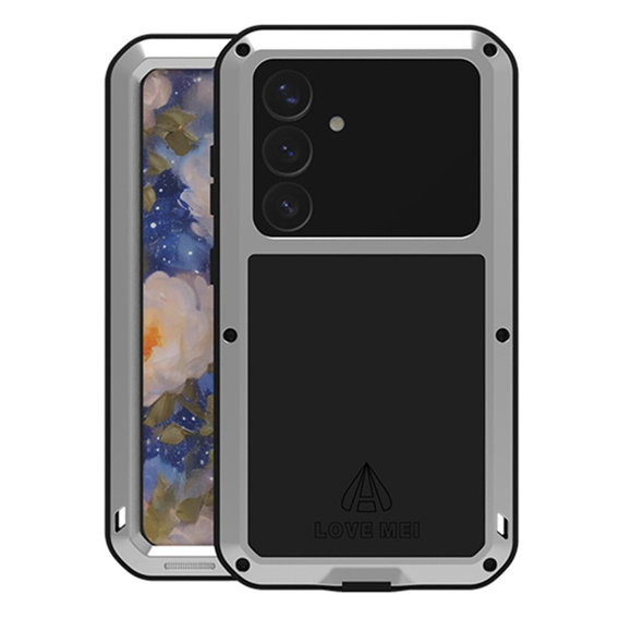Love Mei Huse pentru Samsung Galaxy S25, armored with glass, gri