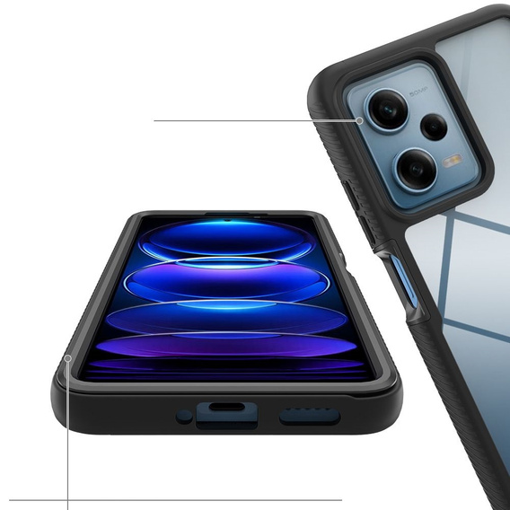 Carcasă pentru Xiaomi Redmi Note 12 Pro 5G / POCO X5 Pro 5G, Shockproof, cu folie, negru