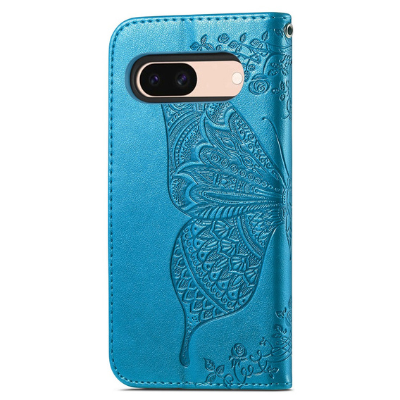 Cu clapetă pentru Google Pixel 8A, Butterfly, albastru