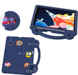 Husă pentru copii pentru iPad 10.2" 2021/2020/2019 (9/8/7 gen.) / Air 10.5" 2019 (3 gen.), Cute Patterns, cu suport, albastru închis