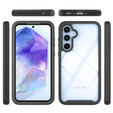 Carcasă pentru Samsung Galaxy A55 5G, Shockproof, cu folie, negru