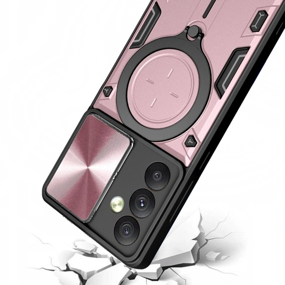 Husă blindată pentru Samsung Galaxy A54 5G, CamShield Slide, roz rose gold