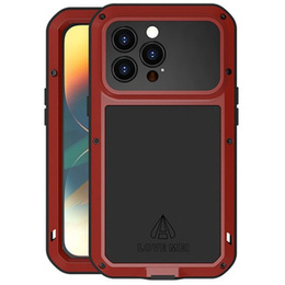 Love Mei Huse pentru iPhone 14 Pro, armored with glass, roșu