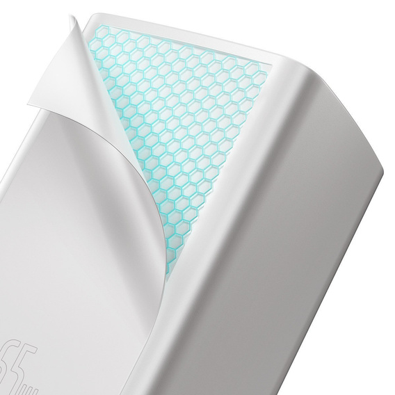 Baseus GaN2 Lite 65 W USB-C + USB-A încărcător de rețea, alb (UE)