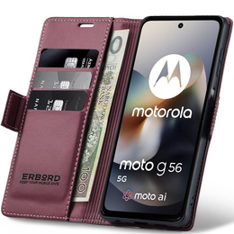 ERBORD Portofel Litchi lucios cu clapetă pentru Motorola Moto G56 5G