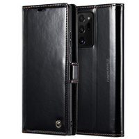 Carcasă flip CASEME pentru Samsung Galaxy Note 20 Ultra, Waxy Textured, negru