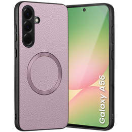 Huse pentru Samsung Galaxy A56 5G, Leather Hybrid MagSafe, violet