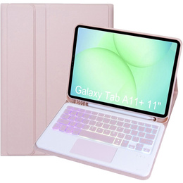 Husă cu tastatură Bluetooth iluminată și touchpad pentru Samsung Galaxy Tab A11+