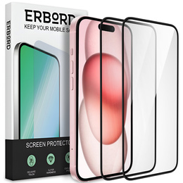 2x sticlă ceramică ERBORD Hybrid Glass pentru iPhone 15 Plus