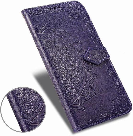 Cu clapetă pentru Samsung Galaxy M55 5G, Mandala, violet