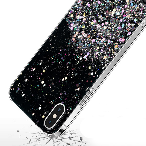 Huse pentru iPhone X/XS, Glittery, negru
