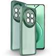 Husă din silicon pentru Realme 12, cu protecție pentru cameră, transparent / verde